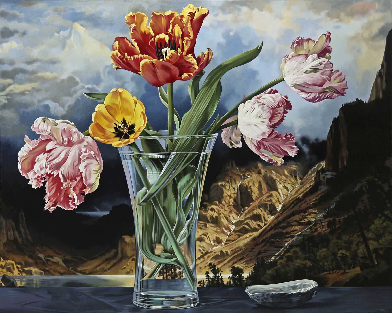 Five Tulips and Shell